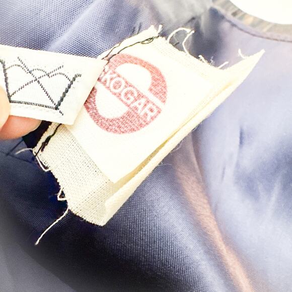 SKOGAR Navy Blue Midi Leather A-Line Skirt Below Knee Size 46 - Picture 4 of 6